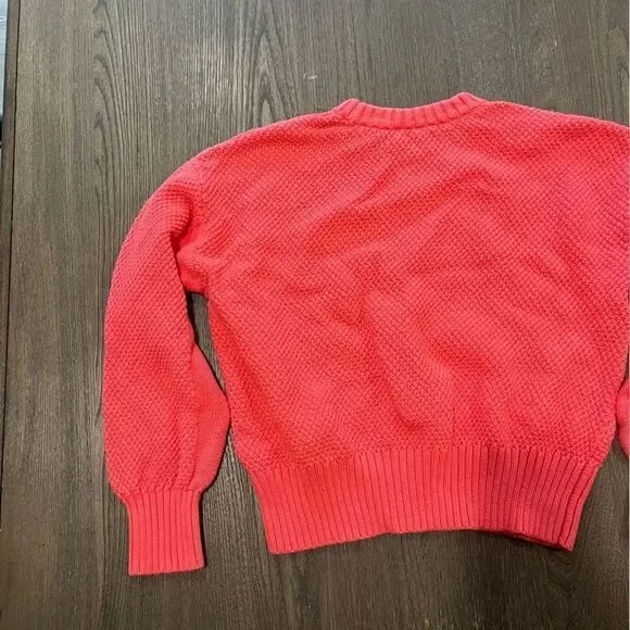 GAP Mix-Stitch Crew Neck Sweater Coral - Size M - Picture 9 of 10